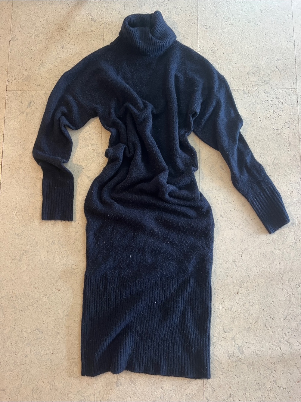 Classic Navy Turtleneck Sweater Dress (Great for Pregnancy)